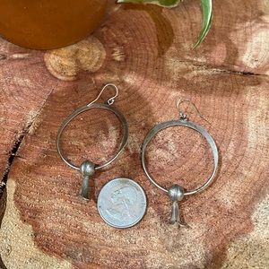 VINTAGE! Sterling silver hoops with squash blossoms